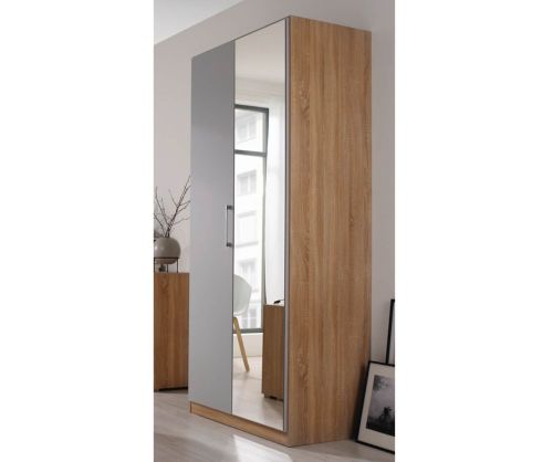 Rauch Ellesse Alpine White Carcase with Alpine White Front 2 Door 1 Mirror Wardrobe