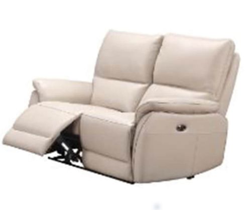 Furniture Link Esprit Chalk Leather Power Recliner 2 Seater Sofa