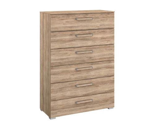 Rauch Filo Silk Grey Carcase with Silk Grey Front Wide 6 Drawer Chest