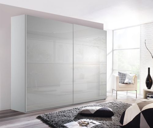 Rauch Filo Alpine White Carcase with Alpine White Front 2 Sliding Mirror Door Wardrobe (W226cm)