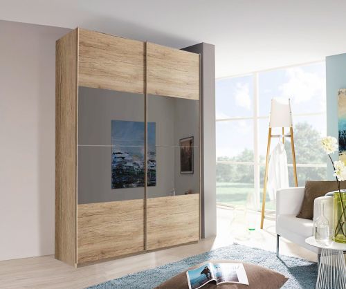 Rauch Filo Silk Grey Carcase with Silk Grey Front 2 Sliding Door Wardrobe