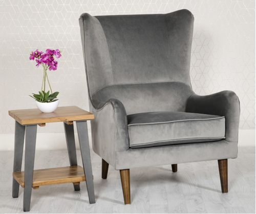 Furniture Link Freya Grey Fabric Accent Chair