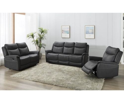 Furniture Link Arizona Slate Fabric 3RR+2R+1R Sofa Set