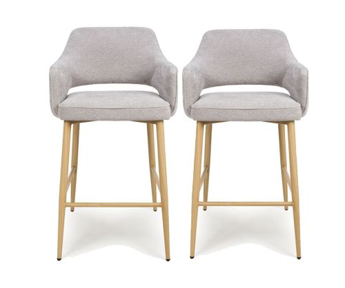 Furniture Link Eden Pewter Bar Chair in Pair