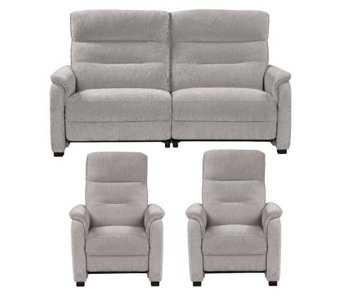Furniture Link Harlan Natural Power Fabric Recliner 3+1+1 Sofa Set