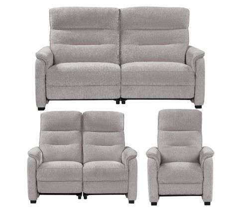 Furniture Link Harlan Natural Power Fabric Recliner 3+2+1 Sofa Set