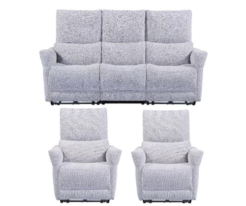 Furniture Link Jagger Dove Fabric Power Recliner 3+1+1 Sofa Set