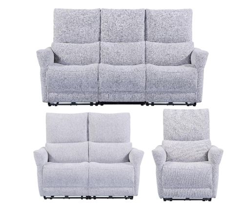 Furniture Link Jagger Dove Fabric Power Recliner 3+2+1 Sofa Set