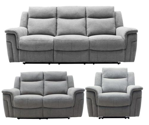 Furniture Link Lawson Dove Fabric Power Recliner 3+2+1 Sofa Set