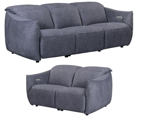 Furniture Link Libby Anthracite Fabric Power Recliner 3+2 Sofa Set