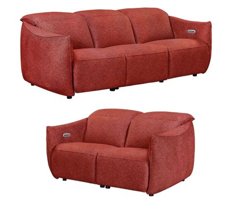Furniture Link Libby Ruby Fabric Power Recliner 3+2 Sofa Set
