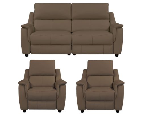 Furniture Link Milano Dark Taupe Power Recliner 3+1+1 Sofa Set