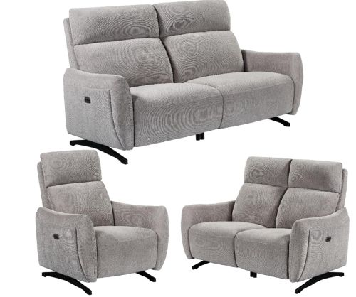 Furniture Link Ryder Natural Fabric Power Recliner 3+2+1 Sofa Set