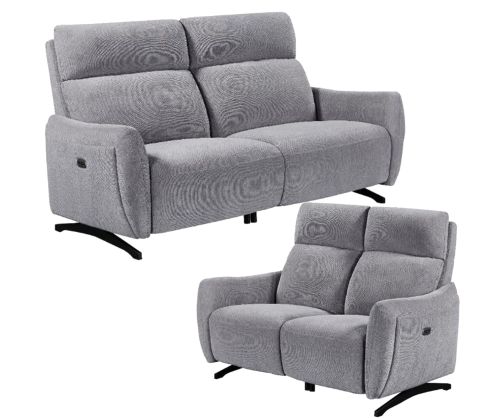 Furniture Link Ryder Pewter Fabric Power Recliner 3+2 Sofa Set