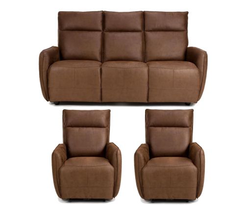 Furniture Link Tucson Brown Heated 3+1R+1R Sofa Set