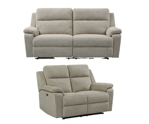 Furniture Link Tyler Taupe Fabric Power Recliner 3+2 Sofa Set