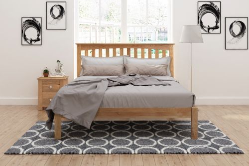 Flintshire Furniture Gladstone Solid Natural Oak Wooden Bed Frame