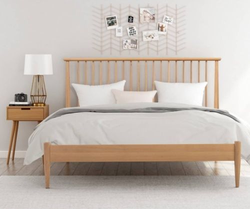 Flintshire Furniture Grosvenor Solid Light Oak Wooden Bed Frame