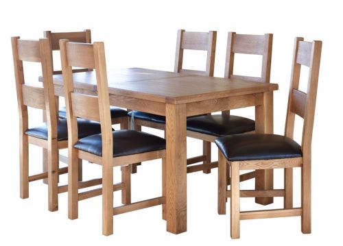 Furniture Link Hampshire Solid Oak Large Extending Dining Table Only