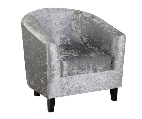 Seconique Hammond Silver Crushed Velvet Tub Chair