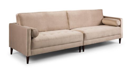 Barkham Plush Beige Fabric 4 Seater Sofa 