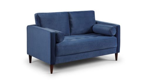 Barkham Plush Blue Fabric 2 Seater Sofa 