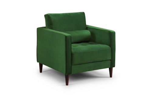 Barkham Plush Green Fabric Armchair
