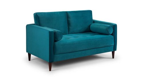 Barkham Plush Teal Fabric 2 Seater Sofa 