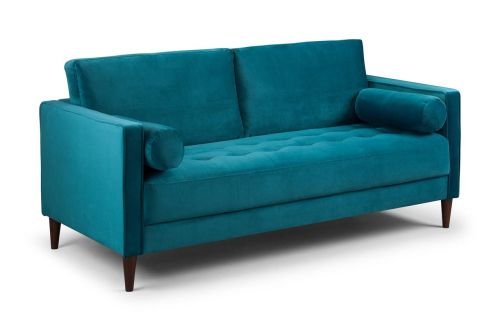 Barkham Plush Teal Fabric 3 Seater Sofa 