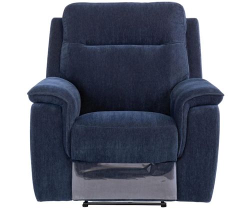World Furniture Havana Blue Herringbone Fabric Electric Recliner Chair