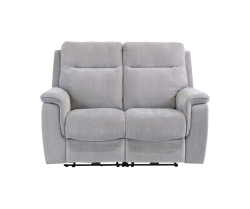 World Furniture Havana Silver Grey Herringbone Fabric Electric Recliner 2 Seater Sofa