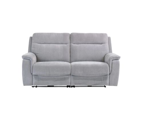 World Furniture Havana Silver Grey Herringbone Fabric Electric Recliner 3 Seater Sofa