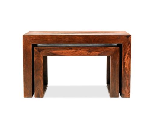 Heritance Cube Sheesham Nest of 2 Tables