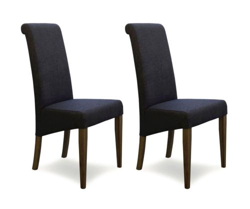 Homestyle GB Italia Stone Fabric Dining Chair in Pair