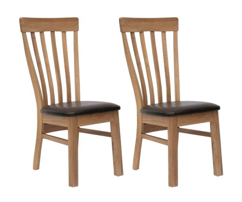 Homestyle GB Opus Lucia Brown Seatpad Dining Chair in Pair