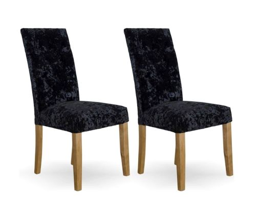 Homestyle GB Stockholm Deep Crushed Black Dining Chair in Pair