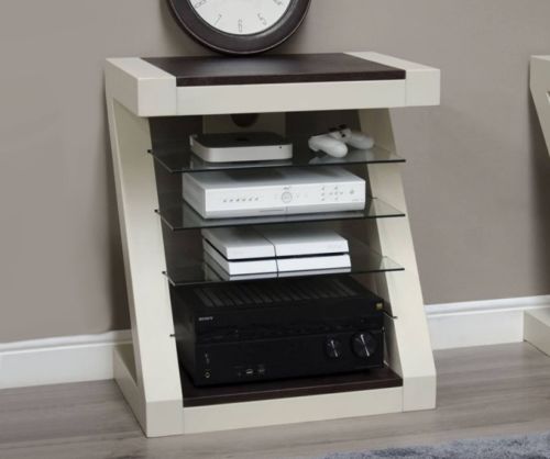 Homestyle GB Painted Z HiFi Cabinet with Smoked Oak Top