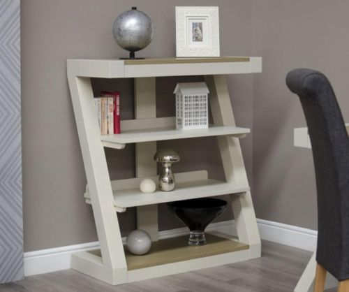 Homestyle GB Painted Z Small Bookcase with Smoked Oak Top