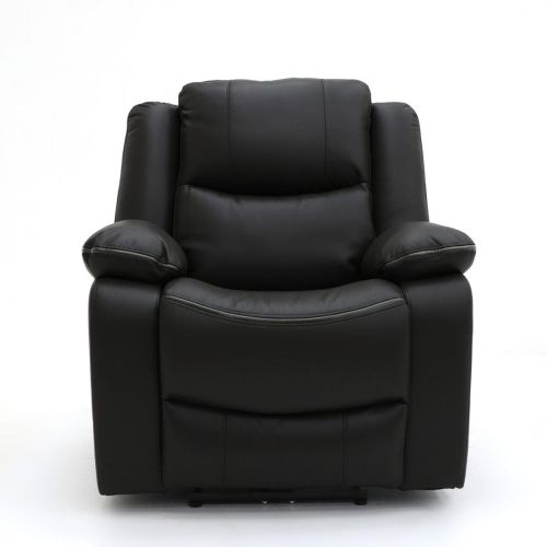 Vortex Black Leather Electric Recliner Armchair