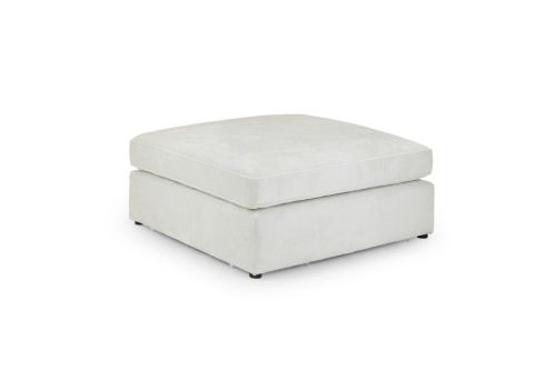 Landos Ivory Fabric Footstool