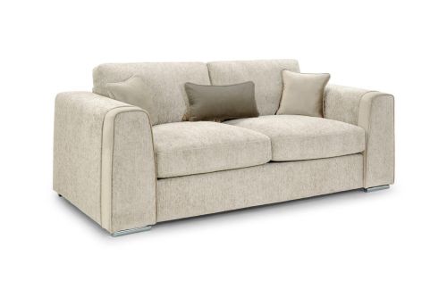 Valante Beige Fabric 3 Seater Sofa