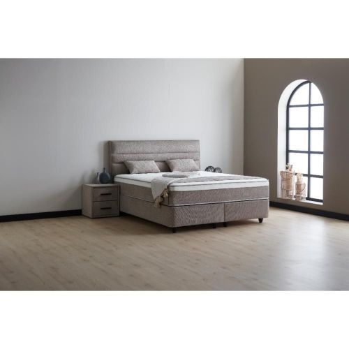 Furniture Link Amelia Oatmeal Fabric Storage Bed Frame