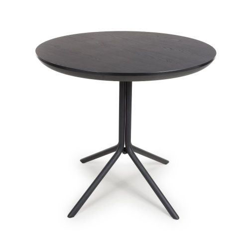Furniture Link Boston Black Ash Round Dining Table Only - 80cm