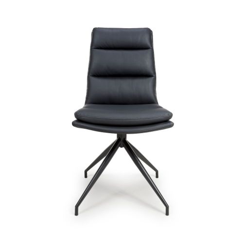 Furniture Link Nobo Black Swivel Dining Chair in Pair