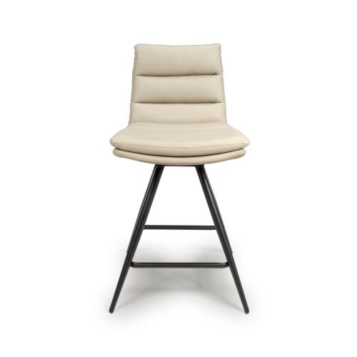Furniture Link Nobo Taupe Swivel Bar Chair in Pair