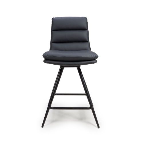 Furniture Link Nobo Black Swivel Counter Chair in Pair