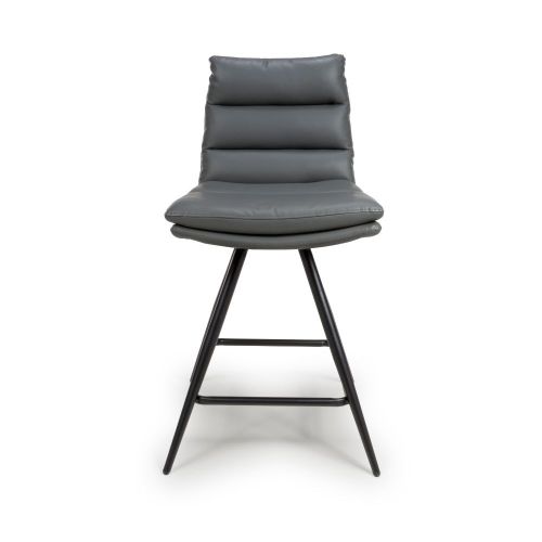 Furniture Link Nobo Grey Swivel Counter Chair in Pair