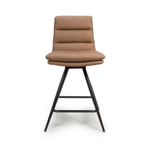 Furniture Link Nobo Tan Swivel Counter Chair in Pair