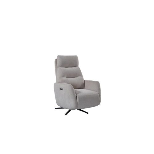 Furniture Link Solo Natural Fabric Swivel Power Recliner Chair