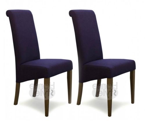 Homestyle GB Italia Purple Fabric Dining Chair in Pair